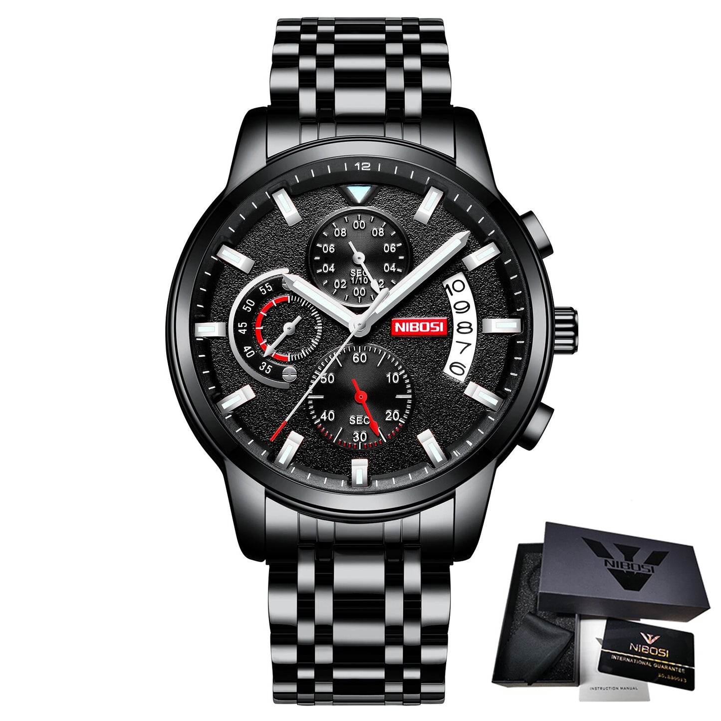 Nibosi-reloj Deportivo De Cuarzo Para Hombre Crongrafo Militar De Acero