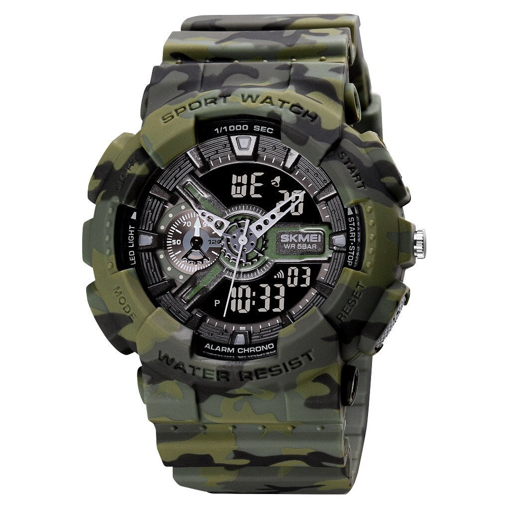SKMEI ¡El "Reloj Digital Juvenil SKMEI" para hombres! Resistente a golpes y agua, con dos pantallas, cronómetro, alarma y estilo elegante. ¡Un reloj genial y a la moda para los hombres activos! ⌚💦🔥
