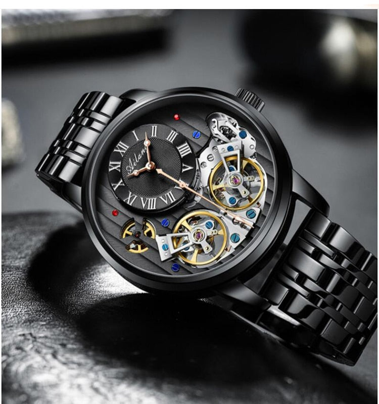 AILANG de calidad AAA con Doble Tourbillon! 💎 Este impresionante reloj suizo de alta gama te ofrece una experiencia única en precisión y estilo. Este reloj es la combinación perfecta de artesanía y lujo. ¡Lleva tu estilo al siguiente nivel con AILANG! 💼🎩