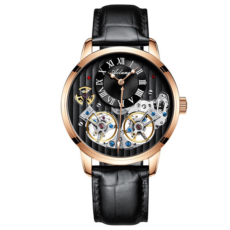 AILANG de calidad AAA con Doble Tourbillon! 💎 Este impresionante reloj suizo de alta gama te ofrece una experiencia única en precisión y estilo. Este reloj es la combinación perfecta de artesanía y lujo. ¡Lleva tu estilo al siguiente nivel con AILANG! 💼🎩