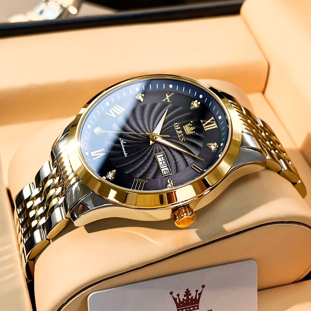 OLEVS Reloj de Acero Inoxidable para Hombre 💼