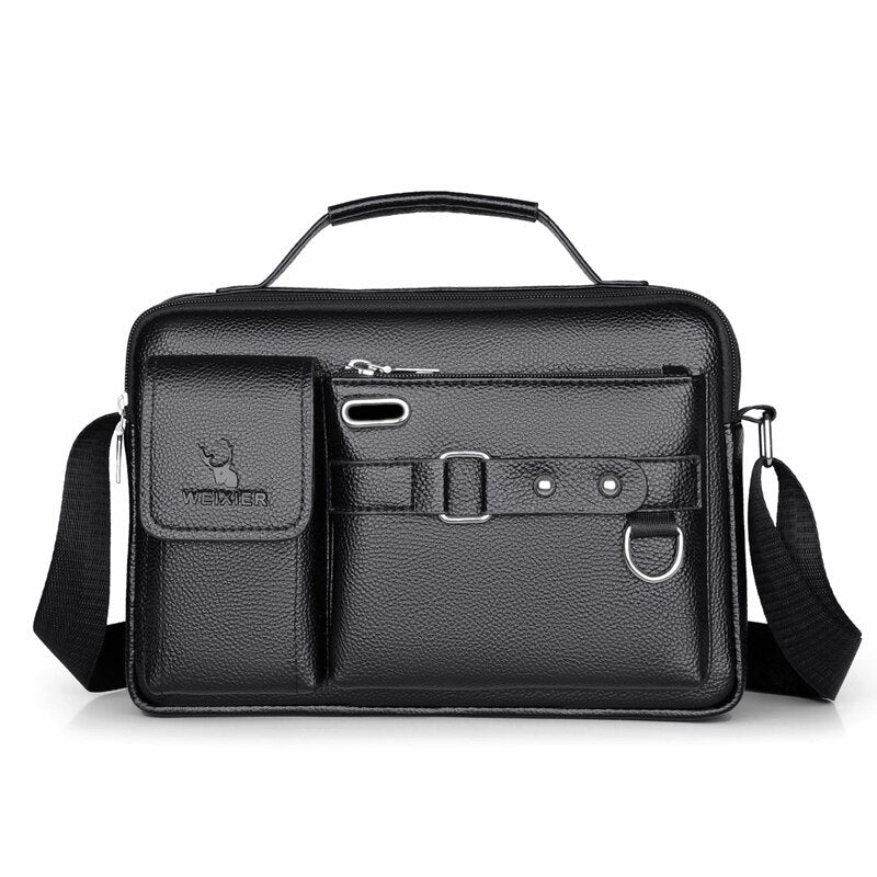 WEIXIER Bolso de hombro de moda para hombre, portátil de cuero PU, maletín de negocios, bolso de viaje cruzado para hombres de calidad, marca de bolsos para hombres 🎒👜💼