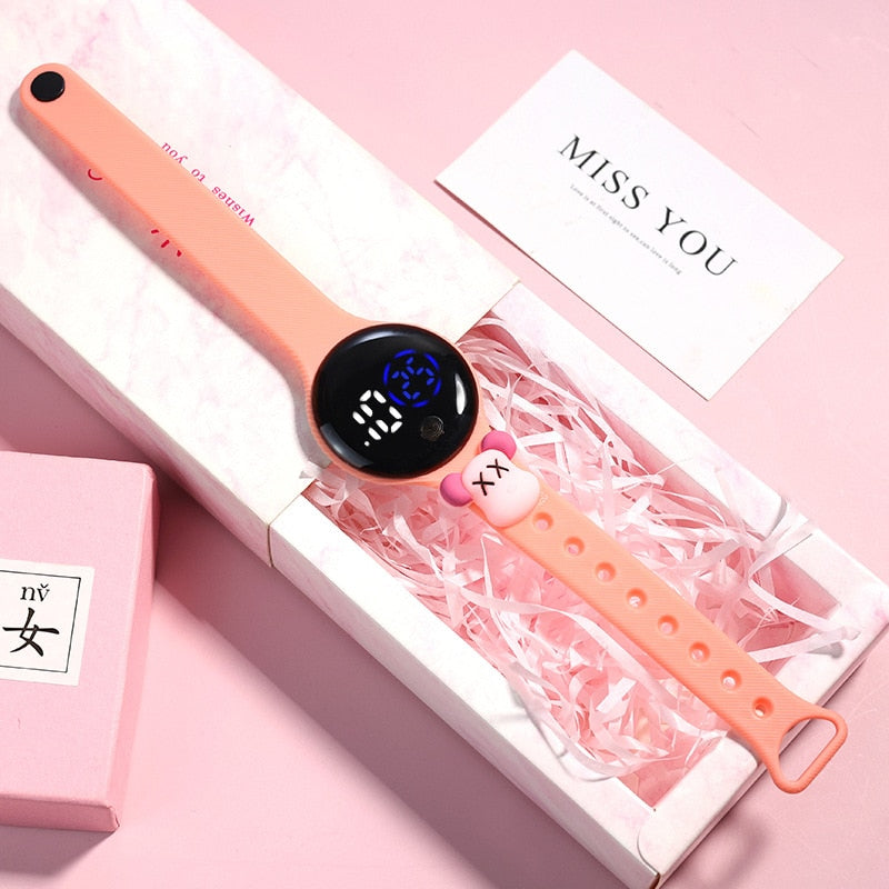 Reloj electrónico LED para niños y estudiantes, pulsera digital de silicona con pantalla LED