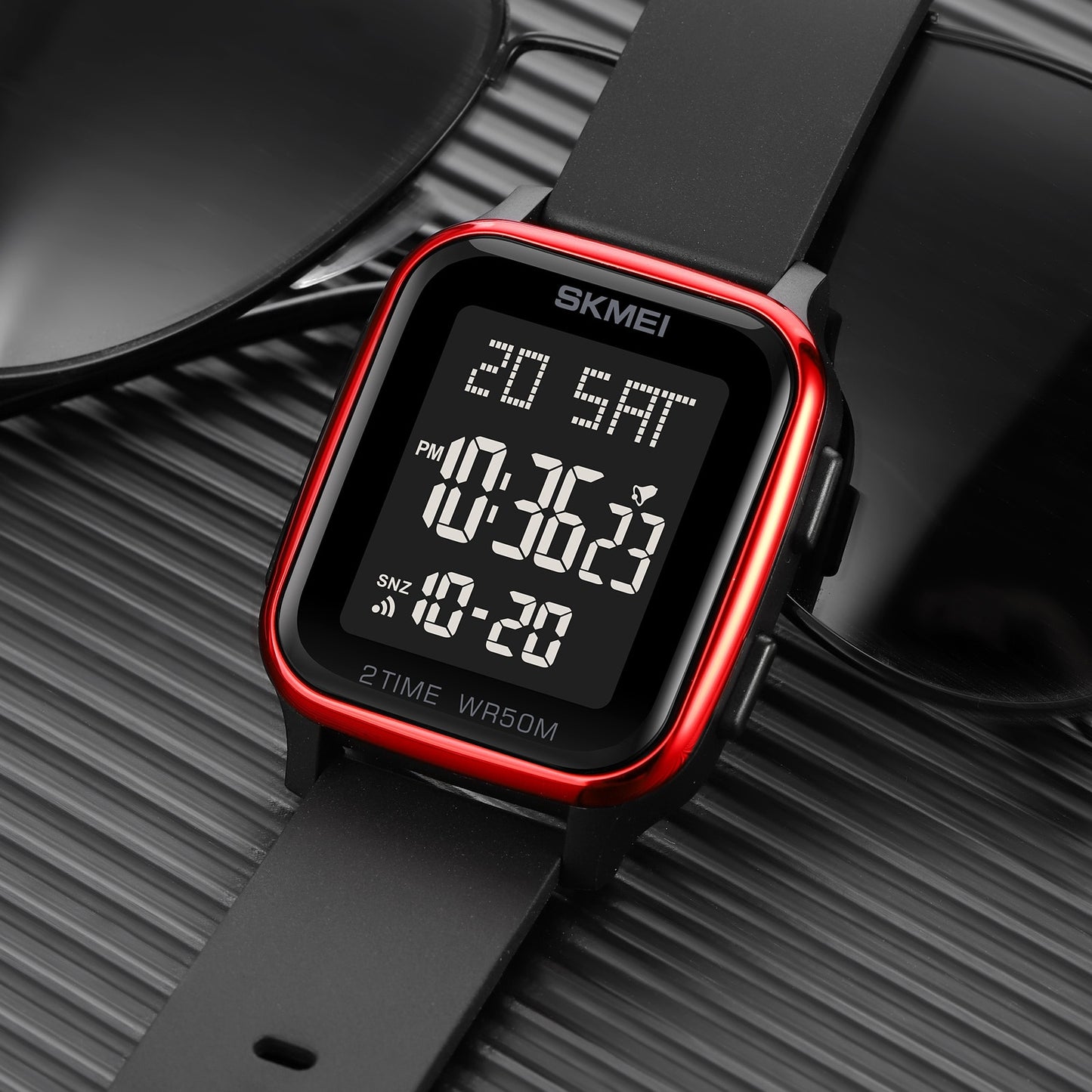 SKMEI 1858: Reloj Digital LED de Moda para Hombre, Resistente al Agua 5Bar, con Calendario y Cuenta Regresiva.