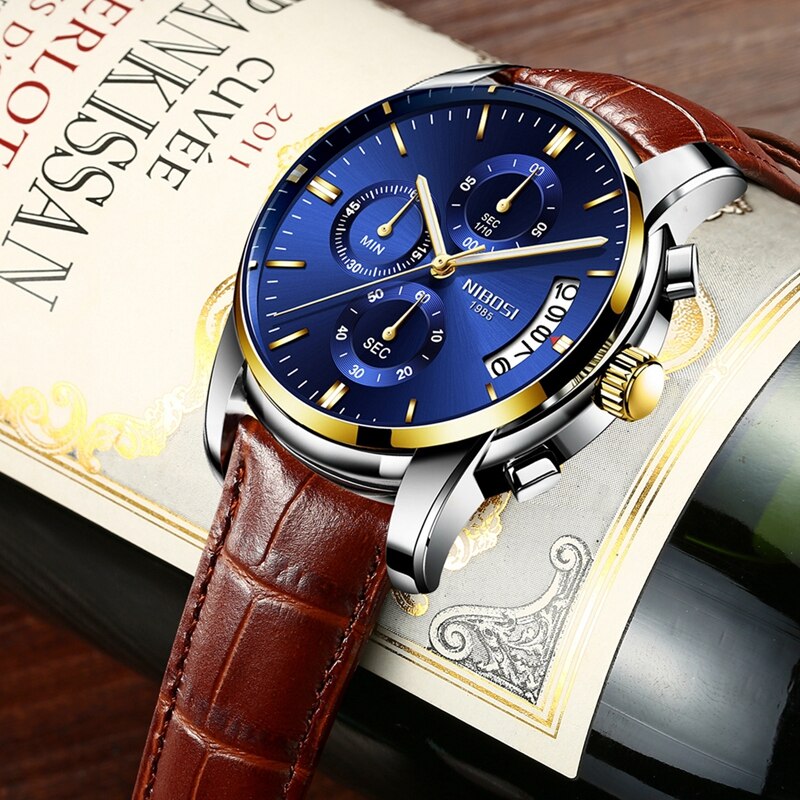 ⌚️💪 NIBOSI-reloj deportivo de cuarzo para hombre, cronógrafo de pulsera, resistente al agua, estilo militar, de lujo. 💧🏆 ¡Este reloj tiene todo lo que necesitas para destacar en cualquier ocasión! 💼🔥