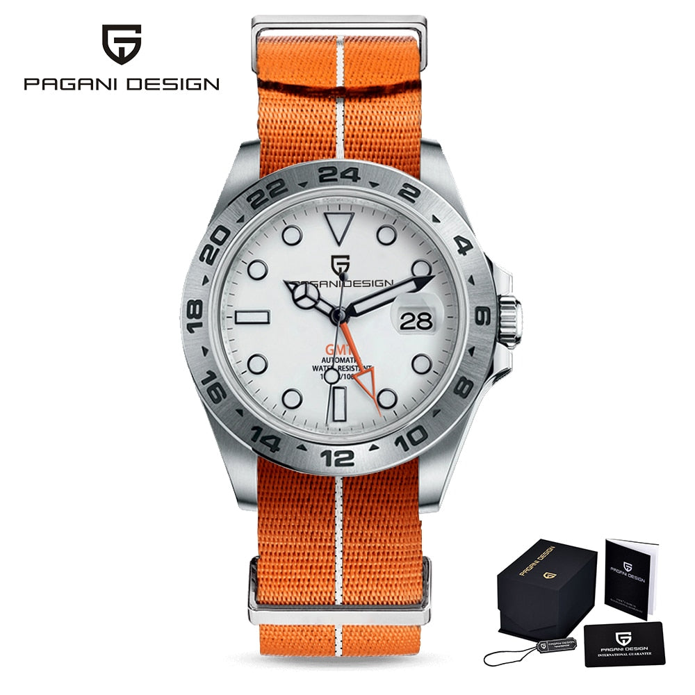 2023 PAGANI Design - Nuevo reloj mecánico automático para hombre GMT de 42mm, con cristal de zafiro, acero inoxidable resistente al agua. ¡Elegante y funcional! ⌚💦🕶️