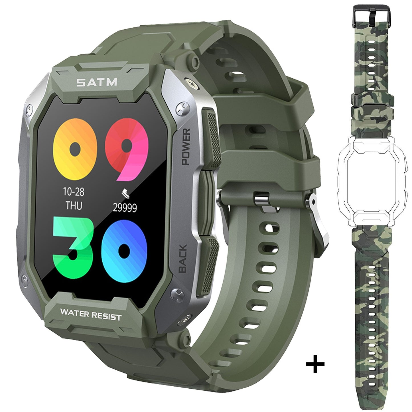 SKMEI 380mAh Smartwatch para natación, resistente al agua IP68, con monitor de ritmo cardíaco y podómetro. Reloj inteligente deportivo de 1.71 pulgadas para hombres, compatible con Android e iOS. 🏊‍♂️⌚️💓🚴‍♂️