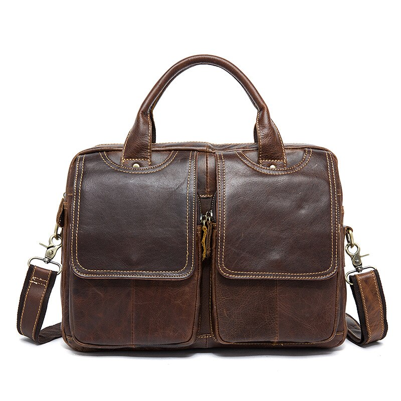 WESTAL bag men's genuine leather men's briefcase laptop bag leather office bags for men's documents bussiness briefcase handbag