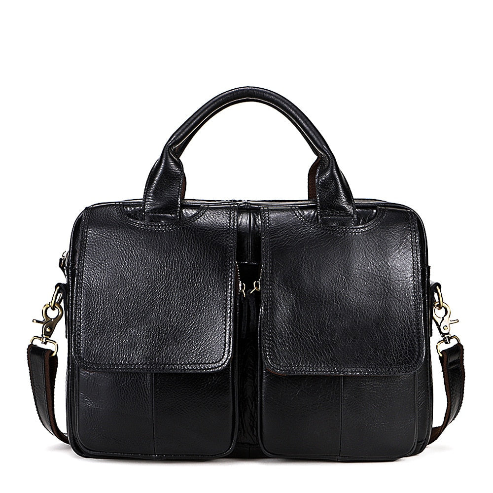 WESTAL bag men's genuine leather men's briefcase laptop bag leather office bags for men's documents bussiness briefcase handbag