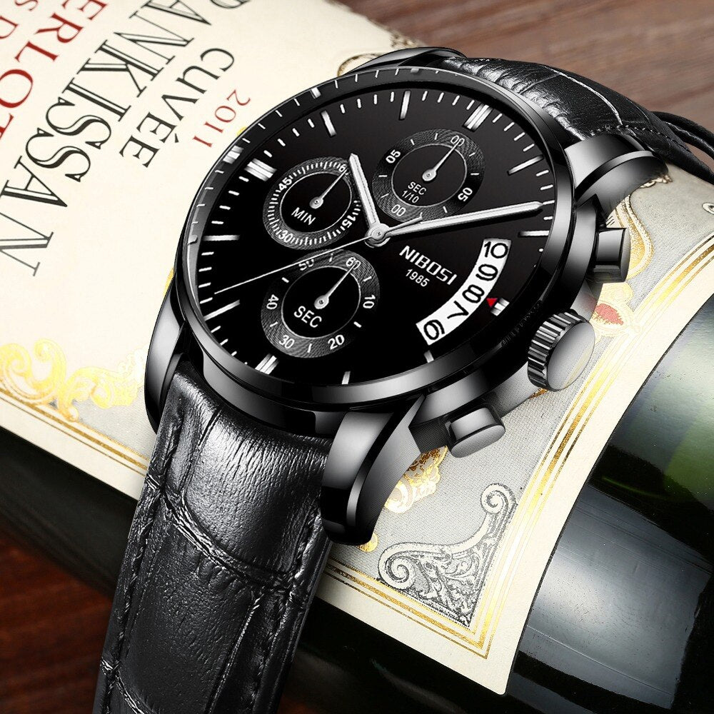 ⌚️💪 NIBOSI-reloj deportivo de cuarzo para hombre, cronógrafo de pulsera, resistente al agua, estilo militar, de lujo. 💧🏆 ¡Este reloj tiene todo lo que necesitas para destacar en cualquier ocasión! 💼🔥