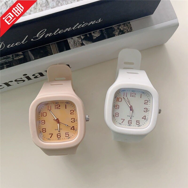 Square Quartz Watches for Men and Women Ins Style Simple Waterproof Sports Watch Leisure Fashion Student Couple Watch Wholesale