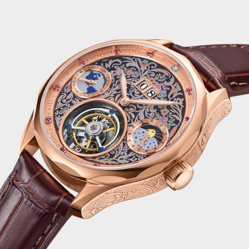 The Palace Museum reloj mecánico de flywheel de la serie Sunrise, co-creado con el Palacio del Museo.