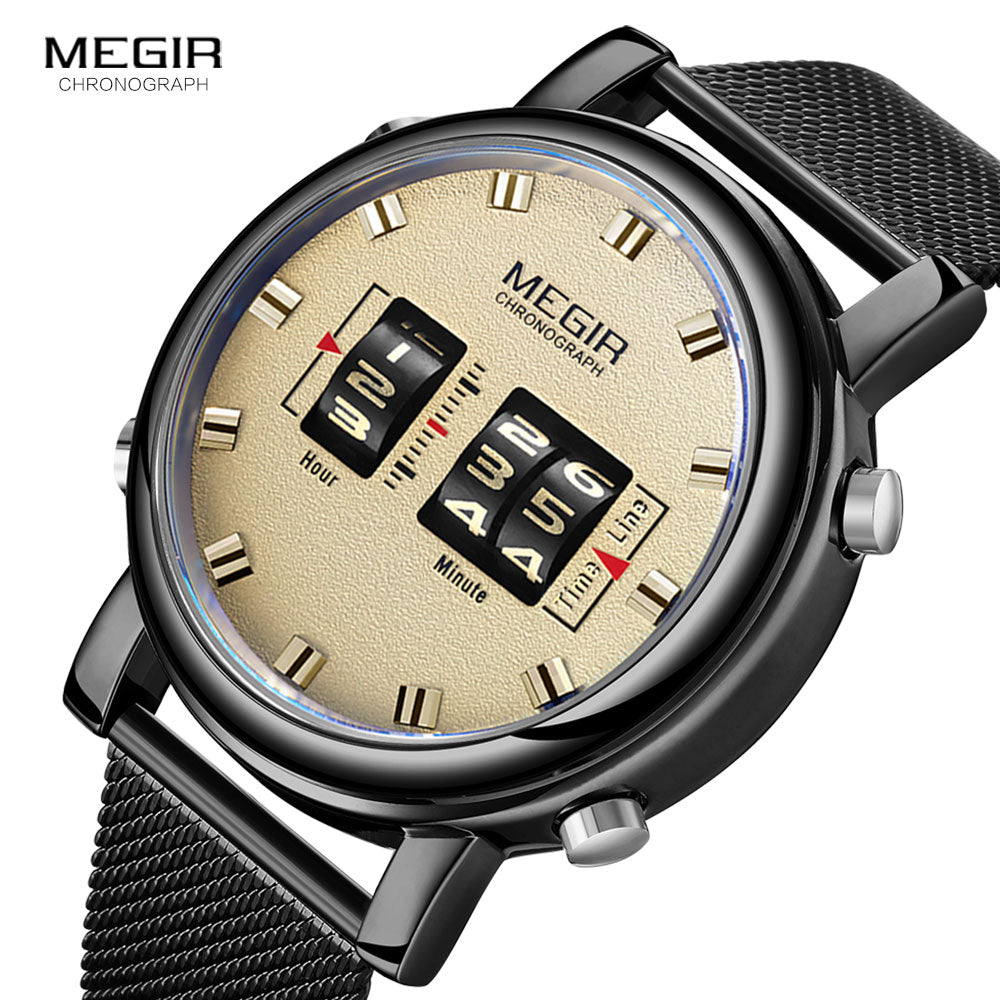 MEGIR reloj analgico de acero inoxidable para hombre