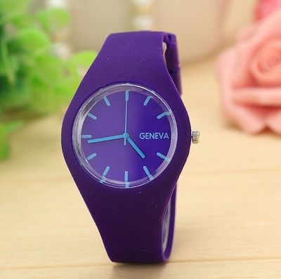 GENEVA Reloj ultrafino con correa de silicona para hombre y mujer, cronógrafo de pulsera de gelatina, Color crema, regalo de moda