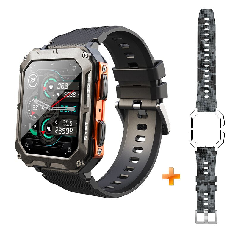 SKMEI SmartWatch para Hombres, con Llamada Bluetooth 📞, Pantalla de 1.83 pulgadas ⌚️, Batería de 380mAh 🔋, Rastreador de Ejercicios 🏃‍♂️, Resistente al Agua 💧, SmartWatch Impermeable para Android e iOS 📱.