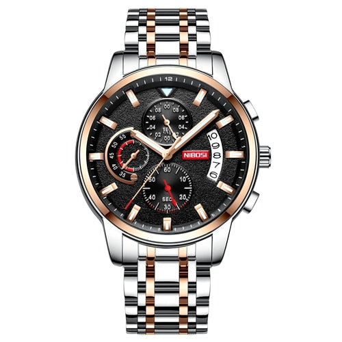Nibosi-reloj Deportivo De Cuarzo Para Hombre Crongrafo Militar De Acero