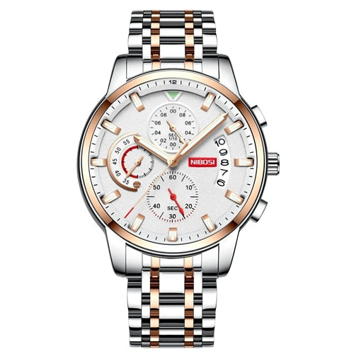 Nibosi-reloj Deportivo De Cuarzo Para Hombre Crongrafo Militar De Acero