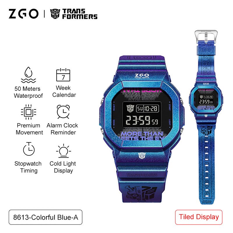 Transformers COLECCION Reloj Electrónico Deportivo Transformers Joint Watch, Impermeable, Reloj Mecánico Optimus Prime Hornet. Ideal para Niños, Chicos y Hombres como Regalo