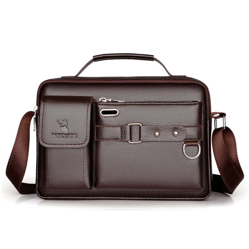 WEIXIER Bolso de hombro de moda para hombre, portátil de cuero PU, maletín de negocios, bolso de viaje cruzado para hombres de calidad, marca de bolsos para hombres 🎒👜💼