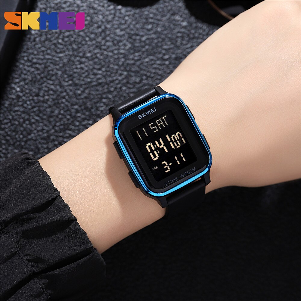 SKMEI 1858: Reloj Digital LED de Moda para Hombre, Resistente al Agua 5Bar, con Calendario y Cuenta Regresiva.