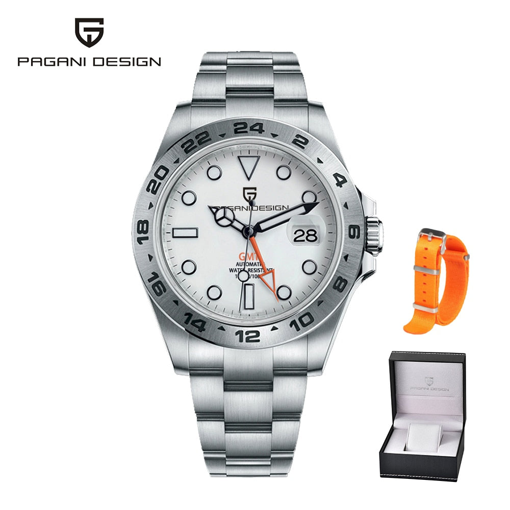 2023 PAGANI Design - Nuevo reloj mecánico automático para hombre GMT de 42mm, con cristal de zafiro, acero inoxidable resistente al agua. ¡Elegante y funcional! ⌚💦🕶️