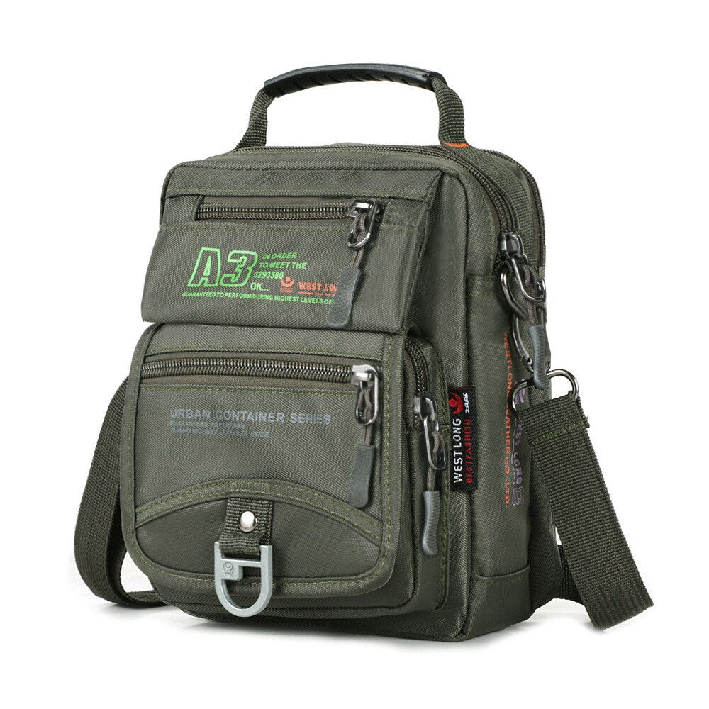 Bandolera táctica de nailon para hombre, bolso de viaje multifunción, resistente al agua, para teléfono, militar, con bolsillos cruzados