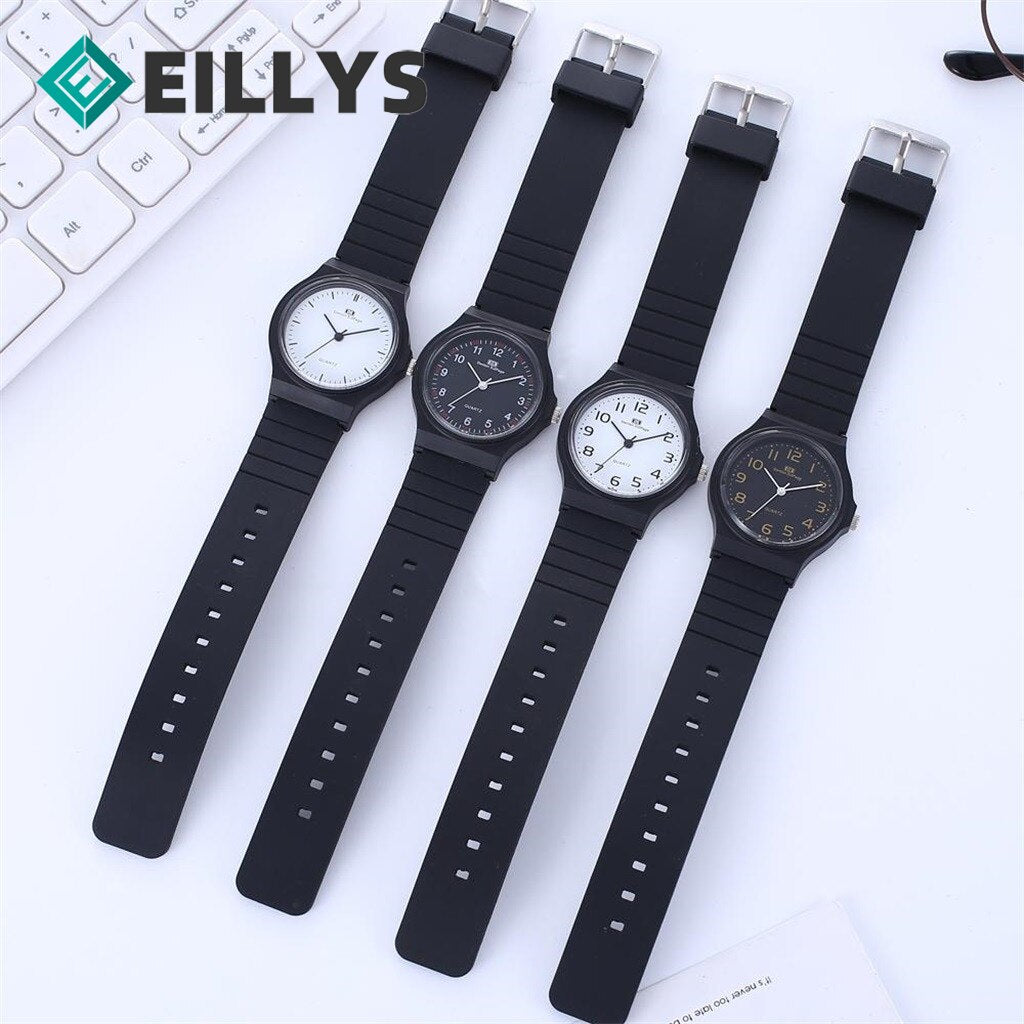 Eillysevens Reloj de negocios para hombre, cronógrafo de cuarzo analógico con correa de silicona Tpu, sencillo, a la moda, Masculino