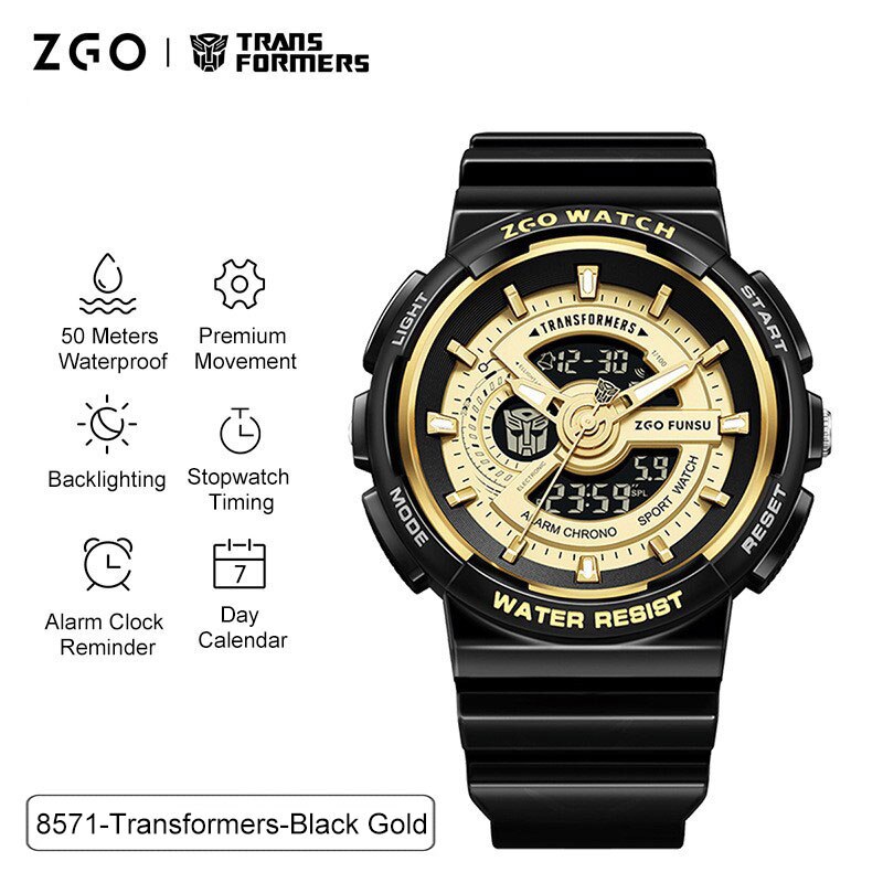 Transformers COLECCION Reloj Electrónico Deportivo Transformers Joint Watch, Impermeable, Reloj Mecánico Optimus Prime Hornet. Ideal para Niños, Chicos y Hombres como Regalo