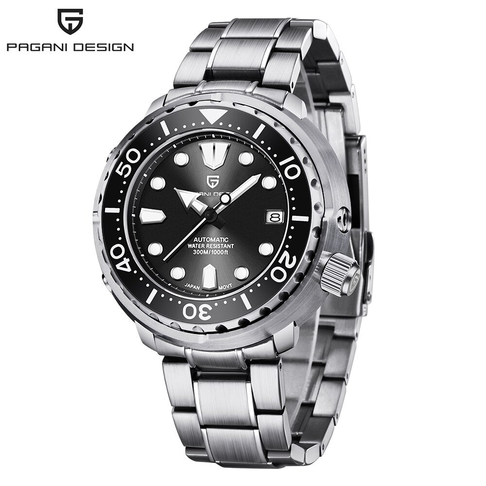 PAGANI DESIGN-reloj mecánico de lujo para hombre, cronógrafo automático de cristal de zafiro luminoso, resistente al agua, 300M, 45MM