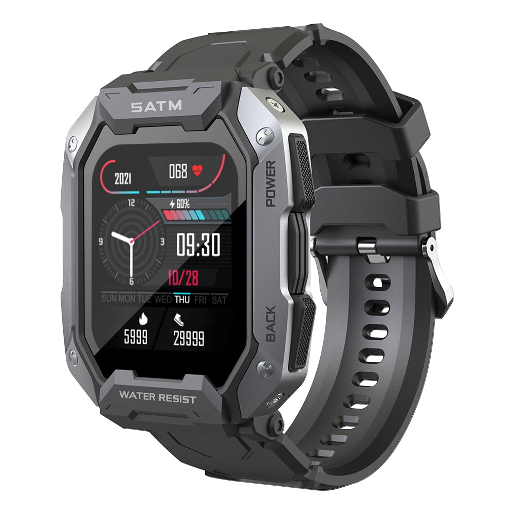 SKMEI 380mAh Smartwatch para natación, resistente al agua IP68, con monitor de ritmo cardíaco y podómetro. Reloj inteligente deportivo de 1.71 pulgadas para hombres, compatible con Android e iOS. 🏊‍♂️⌚️💓🚴‍♂️