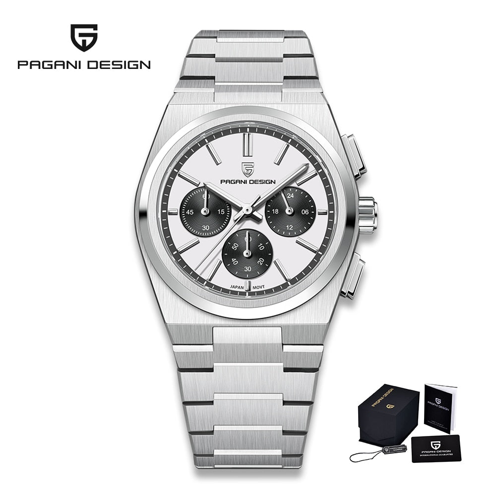 Reloj PAGANI DESIGN de acero inoxidable para hombre. Nuevo accesorio resistente al agua con movimiento de cuarzo y zafiro. Diseño deportivo clásico con estilo