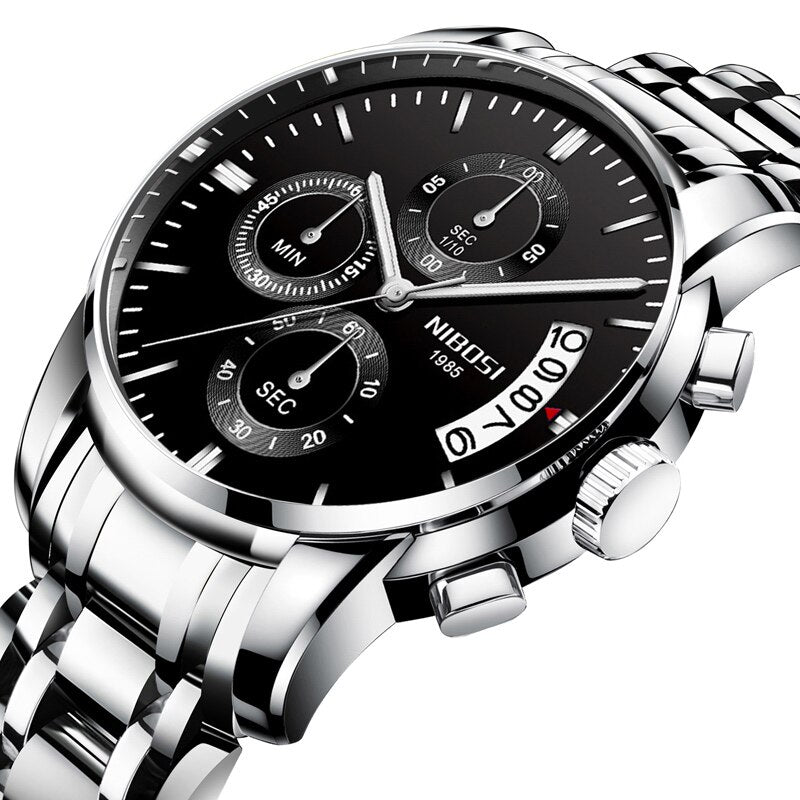 ⌚️💪 NIBOSI-reloj deportivo de cuarzo para hombre, cronógrafo de pulsera, resistente al agua, estilo militar, de lujo. 💧🏆 ¡Este reloj tiene todo lo que necesitas para destacar en cualquier ocasión! 💼🔥