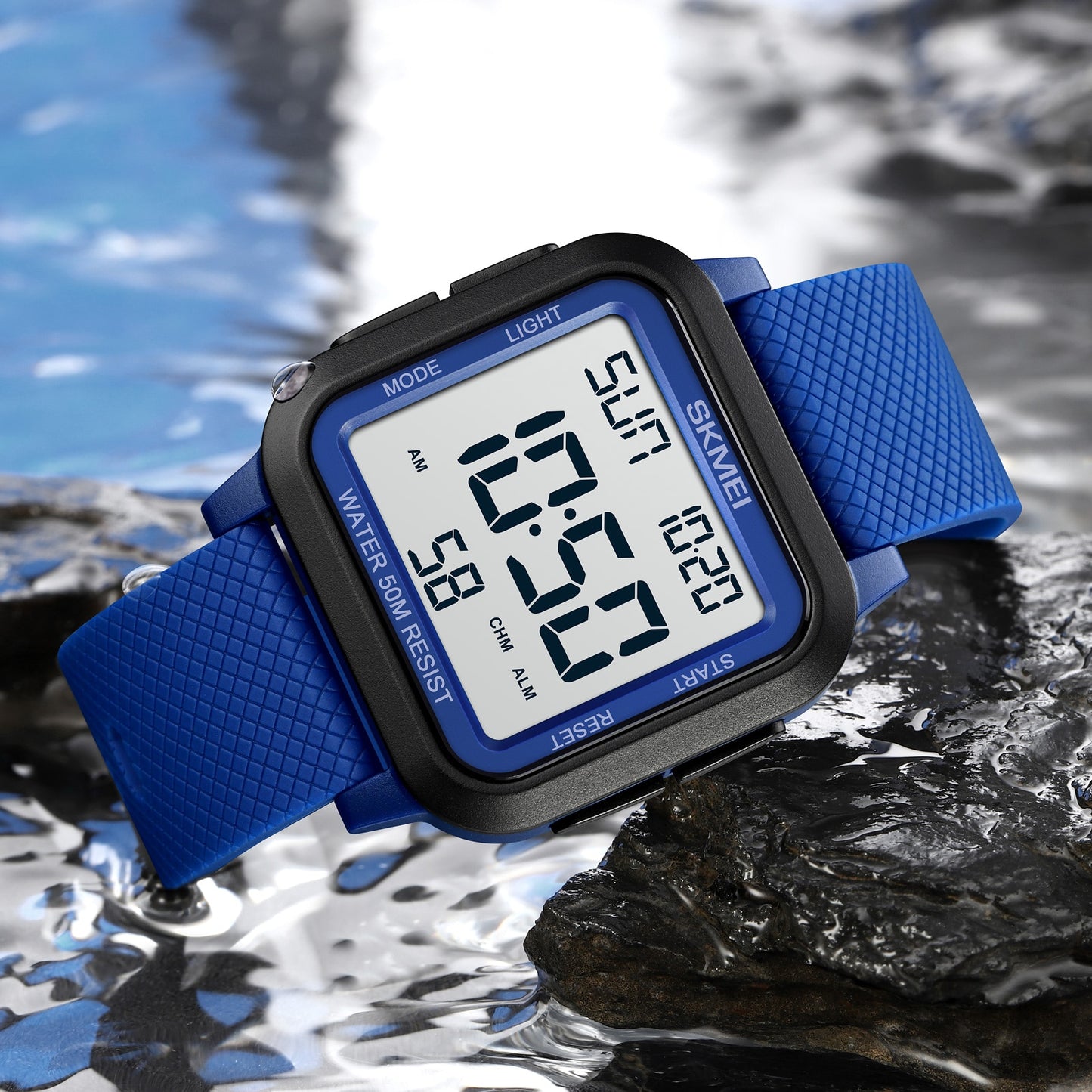 SKMEI Reloj Deportivo Digital SKMEI resistente al agua 5Bar con Cronómetro, Multifunción y Luz de Fondo. Reloj Deportivo para Hombres. ⌚️💧🏃‍♂️