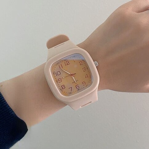Square Quartz Watches for Men and Women Ins Style Simple Waterproof Sports Watch Leisure Fashion Student Couple Watch Wholesale