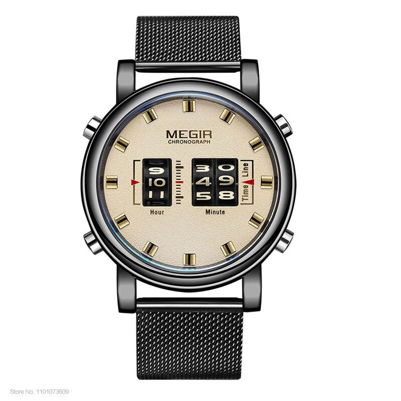 MEGIR reloj analgico de acero inoxidable para hombre