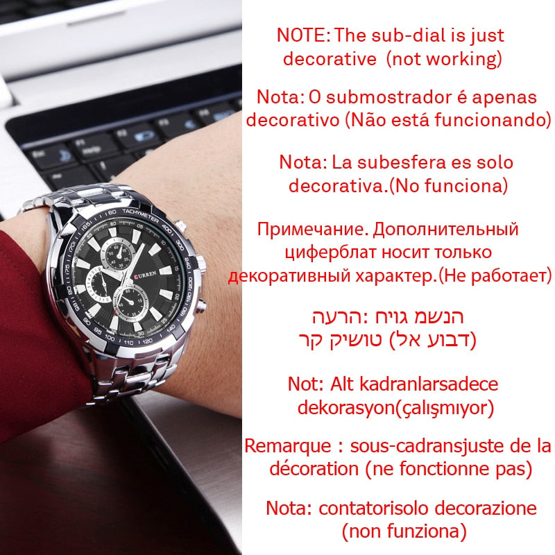 CURREN-reloj analógico de acero inoxidable para hombre, accesorio de pulsera de cuarzo resistente al agua con calendario, complemento masculino deportivo de marca de lujo con diseño militar, 8023