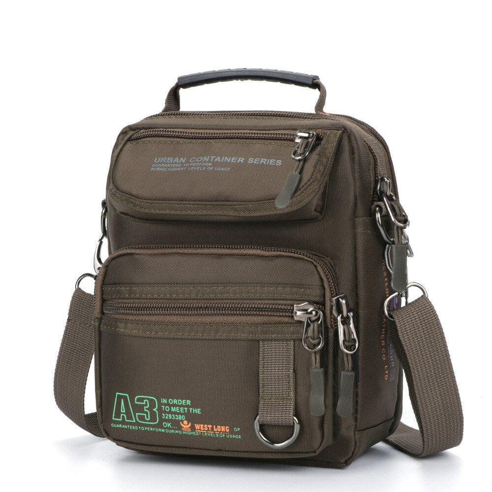 Bandolera táctica de nailon para hombre, bolso de viaje multifunción, resistente al agua, para teléfono, militar, con bolsillos cruzados