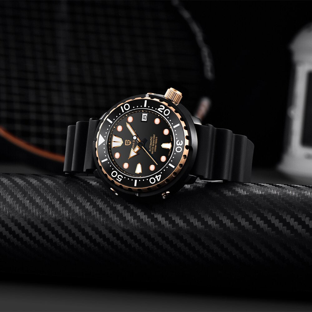 PAGANI DESIGN-reloj mecánico de lujo para hombre, cronógrafo automático de cristal de zafiro luminoso, resistente al agua, 300M, 45MM