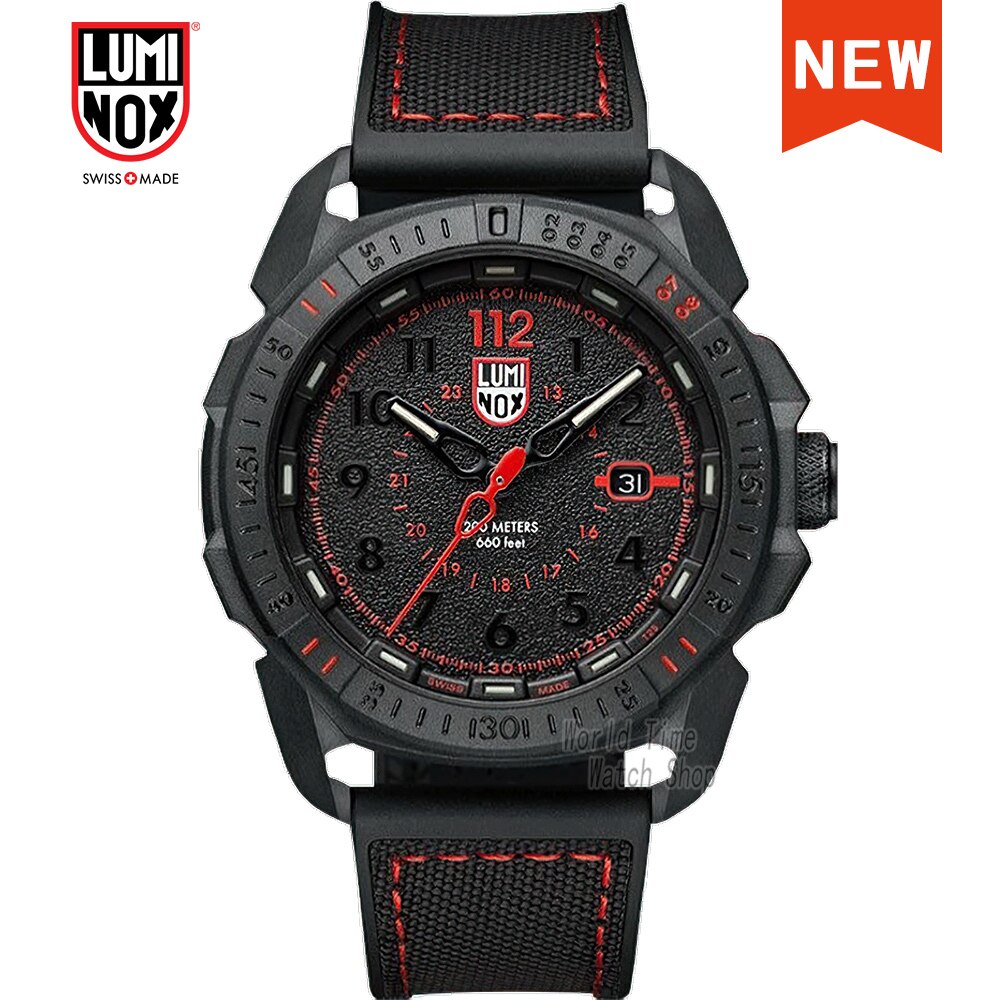 Luminox-reloj analógico de cuarzo para hombre, accesorio de pulsera resistente al agua con calendario, complemento Masculino deportivo de marca de lujo con diseño militar, fabricado en Suiza