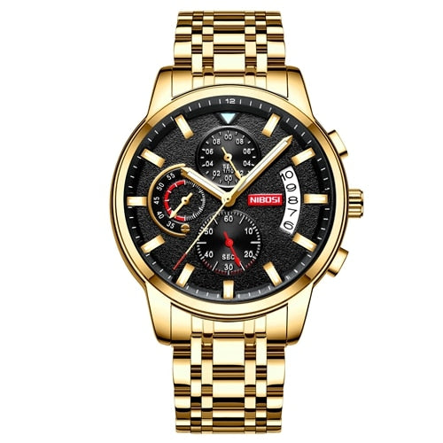 Nibosi-reloj Deportivo De Cuarzo Para Hombre Crongrafo Militar De Acero