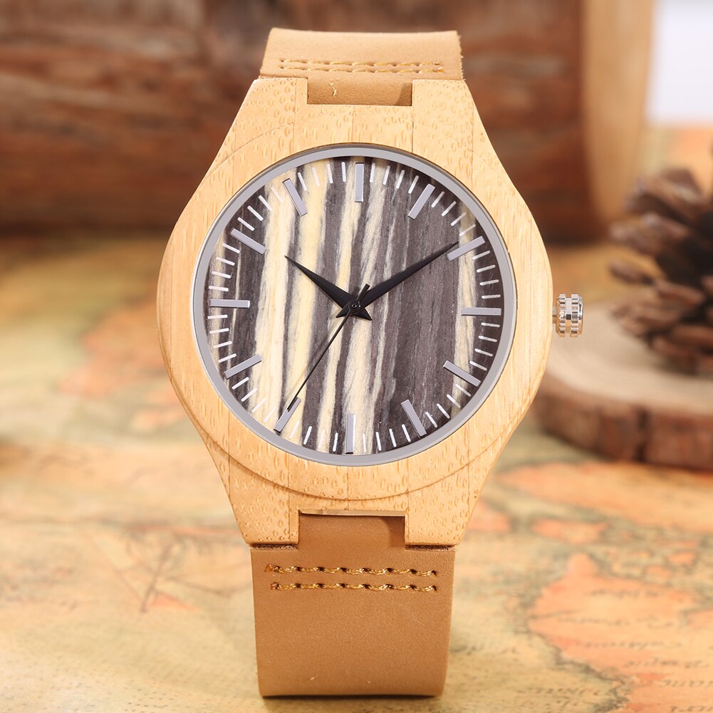 Wooden Watches ¡Presentamos el "Dragón de Madera"! Un reloj de madera para hombres con estilo, con una correa de cuero marrón. Este lujoso reloj de cuarzo presenta un elegante patrón de dragón. ¡Un regalo único para hombres con gusto por la moda! ⌚🐉