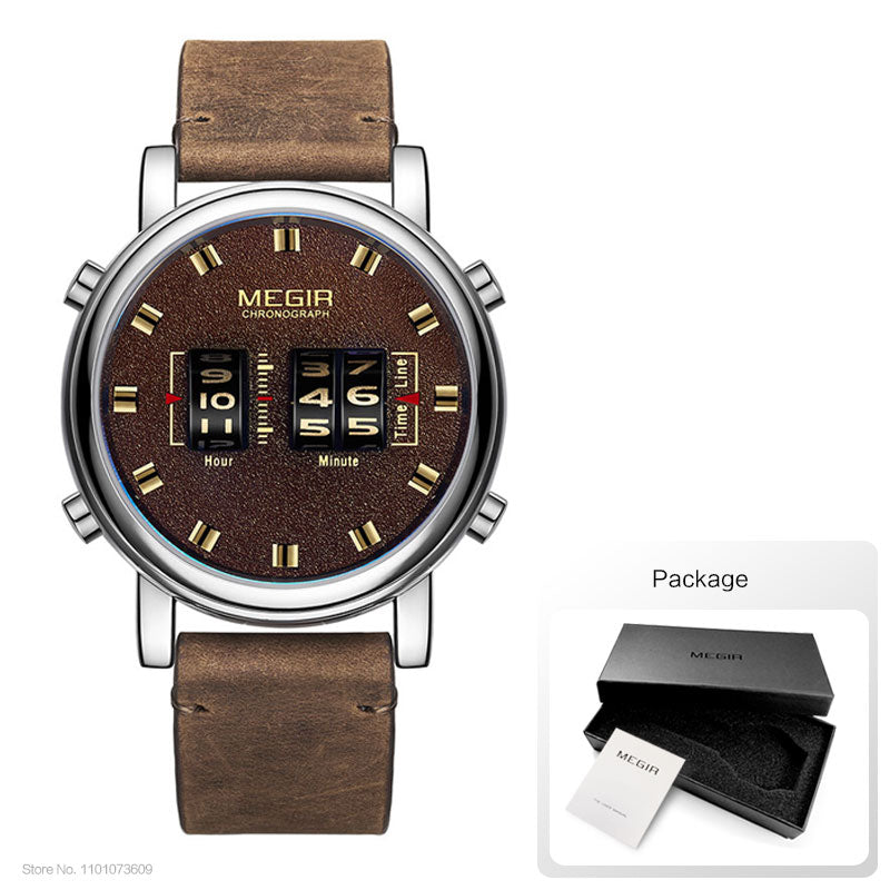 MEGIR reloj analgico de acero inoxidable para hombre