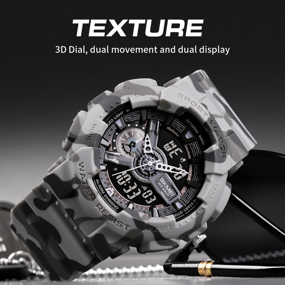 SKMEI ¡El "Reloj Digital Juvenil SKMEI" para hombres! Resistente a golpes y agua, con dos pantallas, cronómetro, alarma y estilo elegante. ¡Un reloj genial y a la moda para los hombres activos! ⌚💦🔥