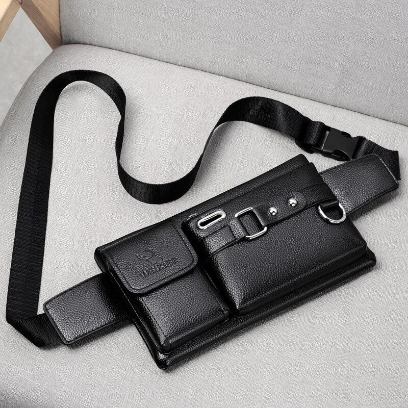 WEIXIER Bolso de hombro de moda para hombre, portátil de cuero PU, maletín de negocios, bolso de viaje cruzado para hombres de calidad, marca de bolsos para hombres 🎒👜💼