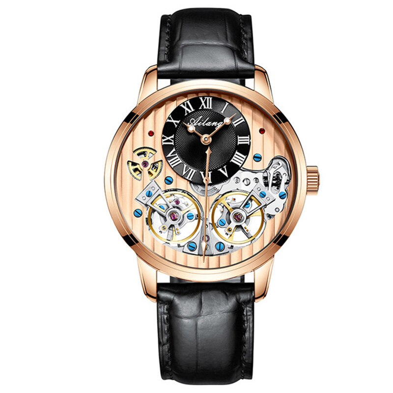AILANG de calidad AAA con Doble Tourbillon! 💎 Este impresionante reloj suizo de alta gama te ofrece una experiencia única en precisión y estilo. Este reloj es la combinación perfecta de artesanía y lujo. ¡Lleva tu estilo al siguiente nivel con AILANG! 💼🎩