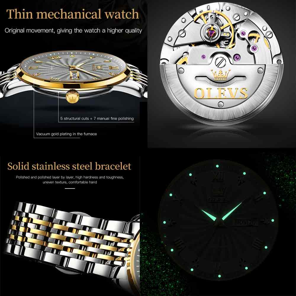 OLEVS Reloj de Acero Inoxidable para Hombre 💼