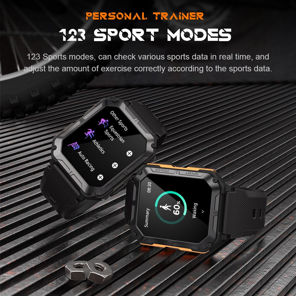 SKMEI SmartWatch para Hombres, con Llamada Bluetooth 📞, Pantalla de 1.83 pulgadas ⌚️, Batería de 380mAh 🔋, Rastreador de Ejercicios 🏃‍♂️, Resistente al Agua 💧, SmartWatch Impermeable para Android e iOS 📱.