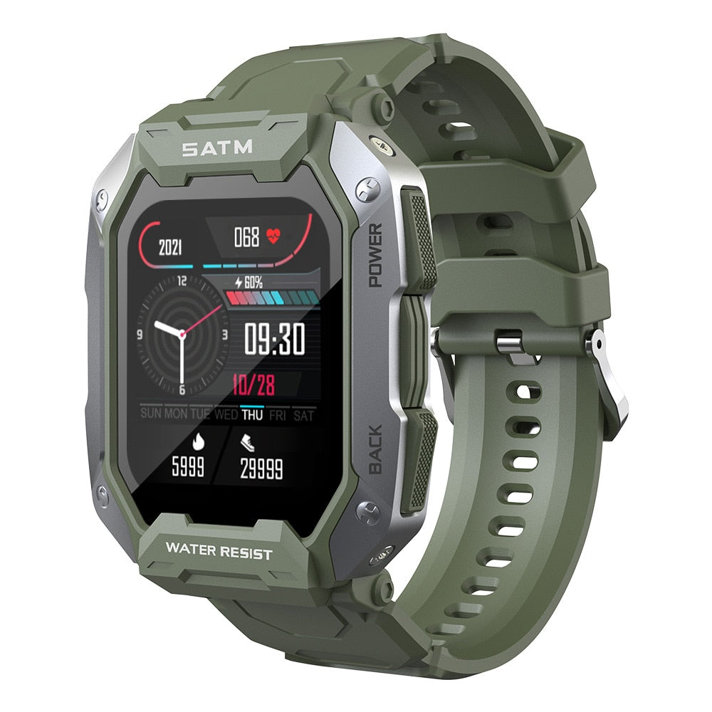 SKMEI 380mAh Smartwatch para natación, resistente al agua IP68, con monitor de ritmo cardíaco y podómetro. Reloj inteligente deportivo de 1.71 pulgadas para hombres, compatible con Android e iOS. 🏊‍♂️⌚️💓🚴‍♂️