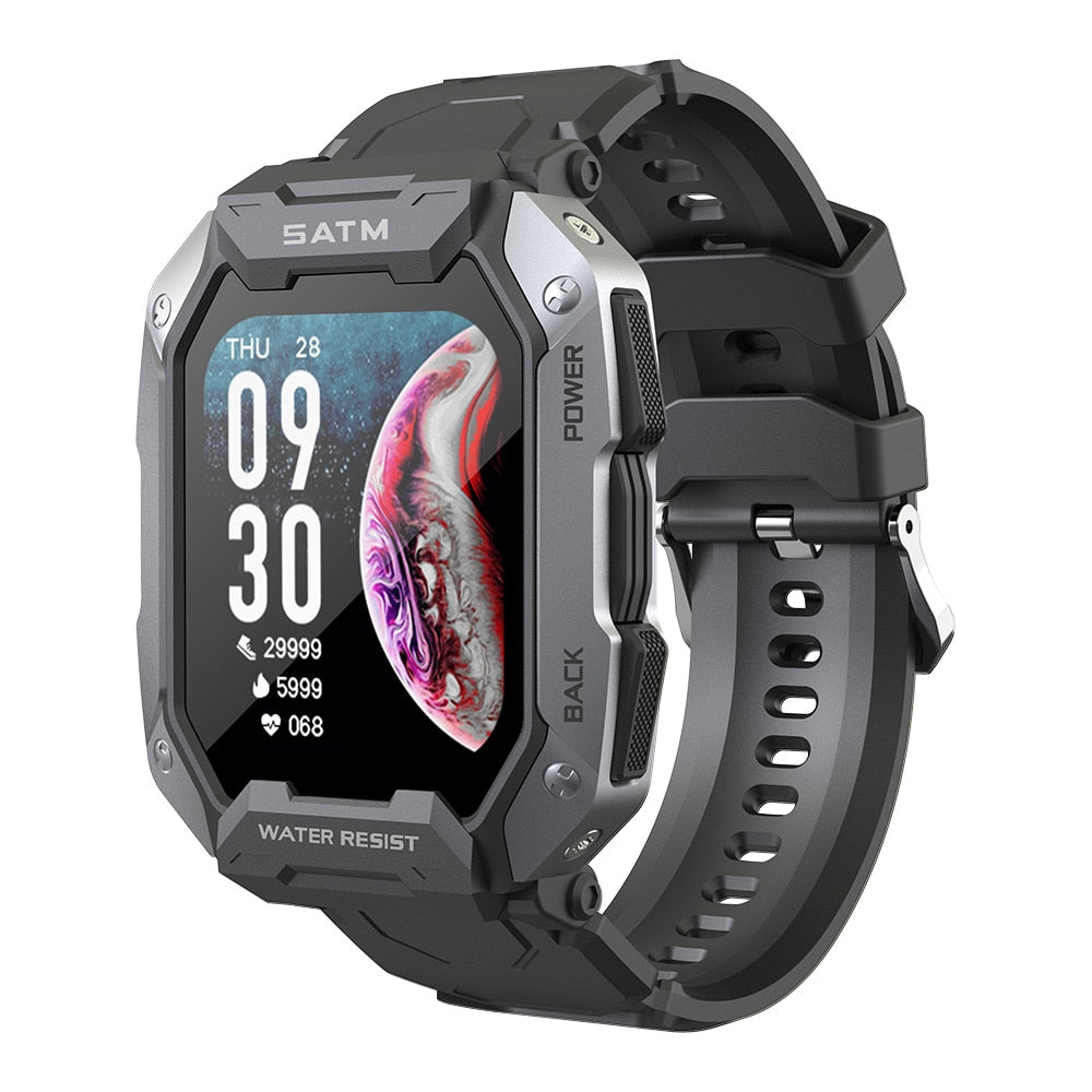 SKMEI 380mAh Smartwatch para natación, resistente al agua IP68, con monitor de ritmo cardíaco y podómetro. Reloj inteligente deportivo de 1.71 pulgadas para hombres, compatible con Android e iOS. 🏊‍♂️⌚️💓🚴‍♂️