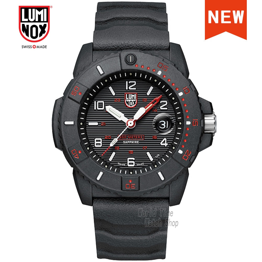 Luminox-reloj analógico de cuarzo para hombre, accesorio Masculino de pulsera resistente al agua con fecha, complemento deportivo de marca de lujo con diseño militar, fabricado en Suiza